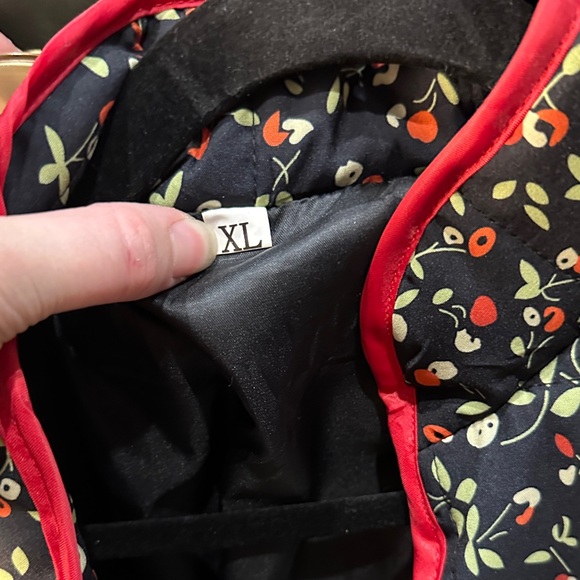Amazon Black Floral Jacket with Red Trim - Picture 2 of 3